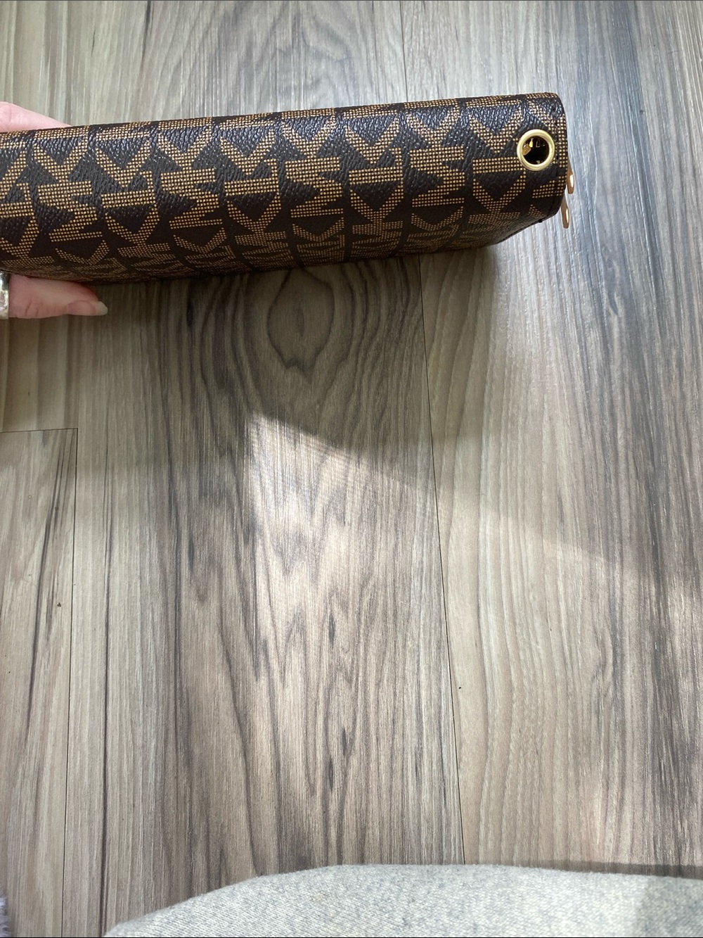 Brown Logo Zip-Around Wristlet Wallet - Picture 2 of 6
